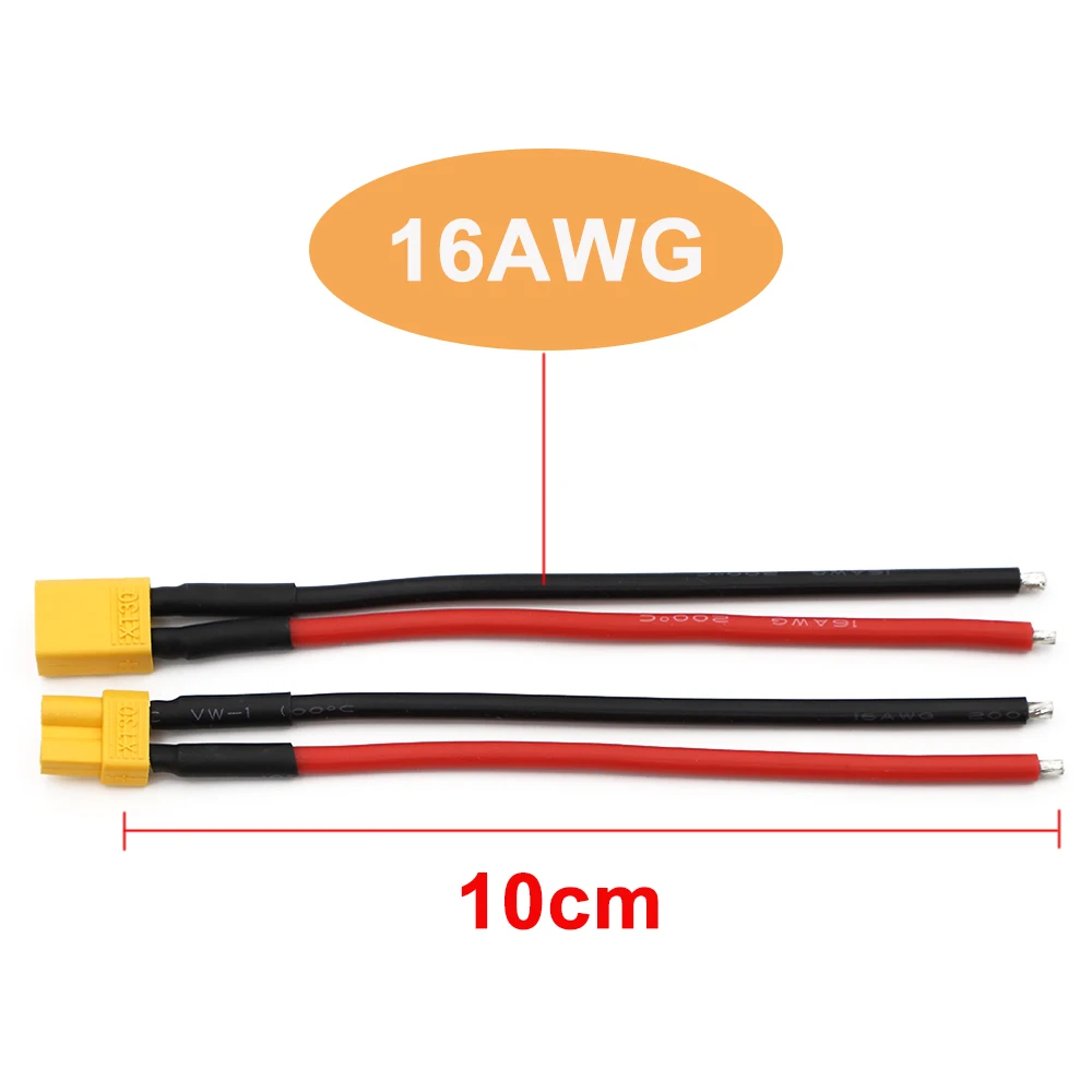 1/5/10Pair XT30 Male and Female Connector Plug With 16AWG 10cm Silicone Wire Cable For RC Lipo Battery FPV Drone Expand DIY