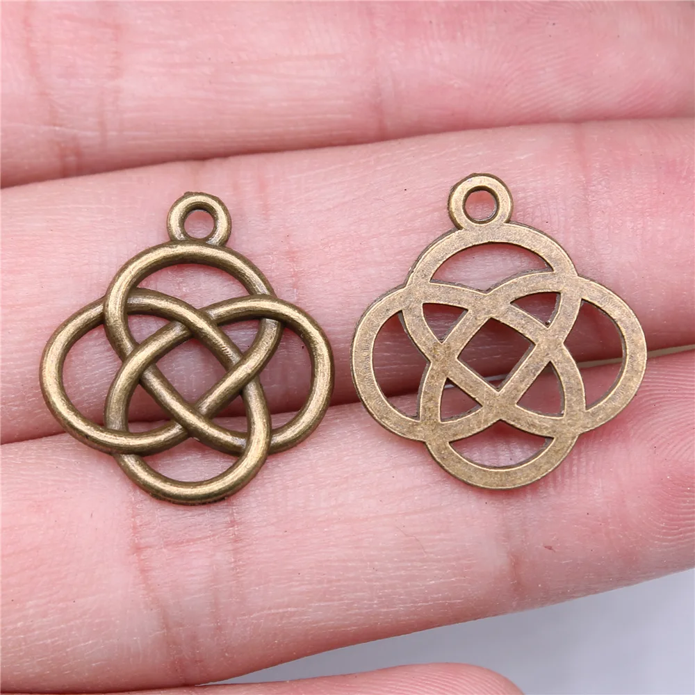 

10pcs 22x20mm 2 Colors Antique Silver Color Antique Bronze Color Chinese Knot Charms Handmade Jewelry Making Accessories