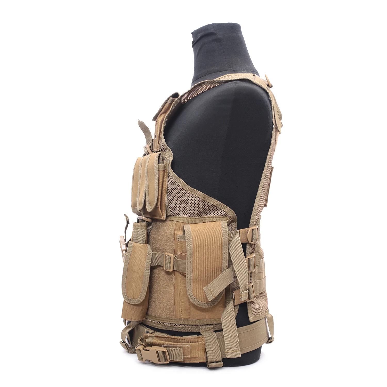 Tactical Vest with Detachable for Adults, Breathable, Outdoor Training, Ultra-Light, Adjustable