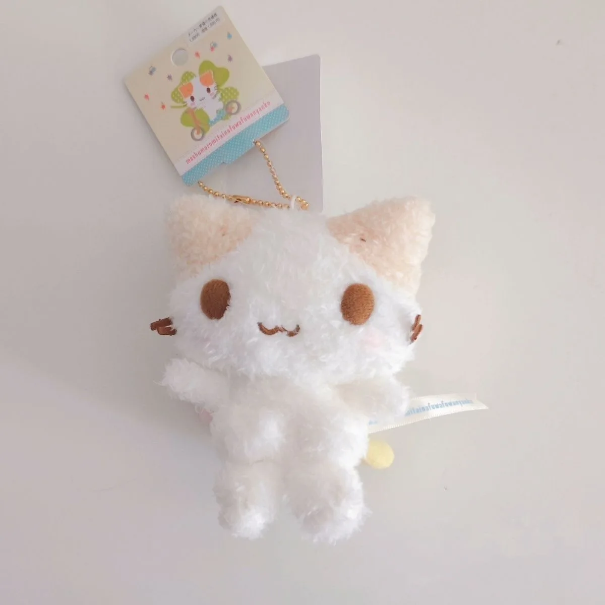만화 마시우마로 푹신한 고양이 인형 키체인 귀여운 산리오 푸와 니앙코 고양이 마시멜로 새끼 고양이 인형 키링 선물