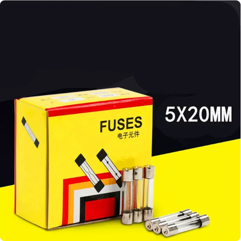 100pcs Quick Fast Blow Glass Tube  Fuses 5*20 5x20mm 1A2A3A5A6A7A8A10A15A20A30A AC 250V