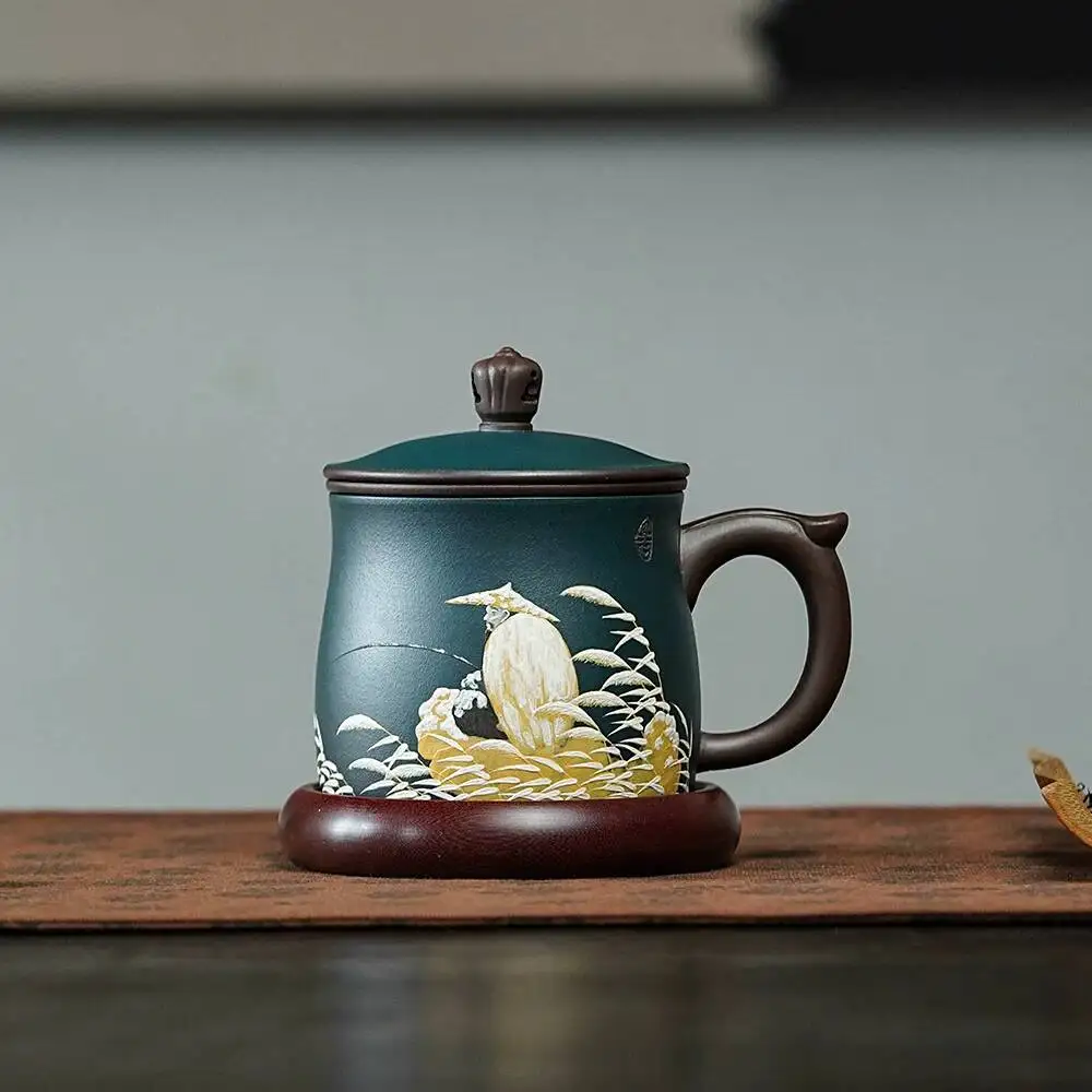 

Yi Tu Chun High-End Yixing Purple Clay Hand-Painted By Famous Artists, Office Cup With Lid, Collectible Gift Box, Tea Cup, Gui