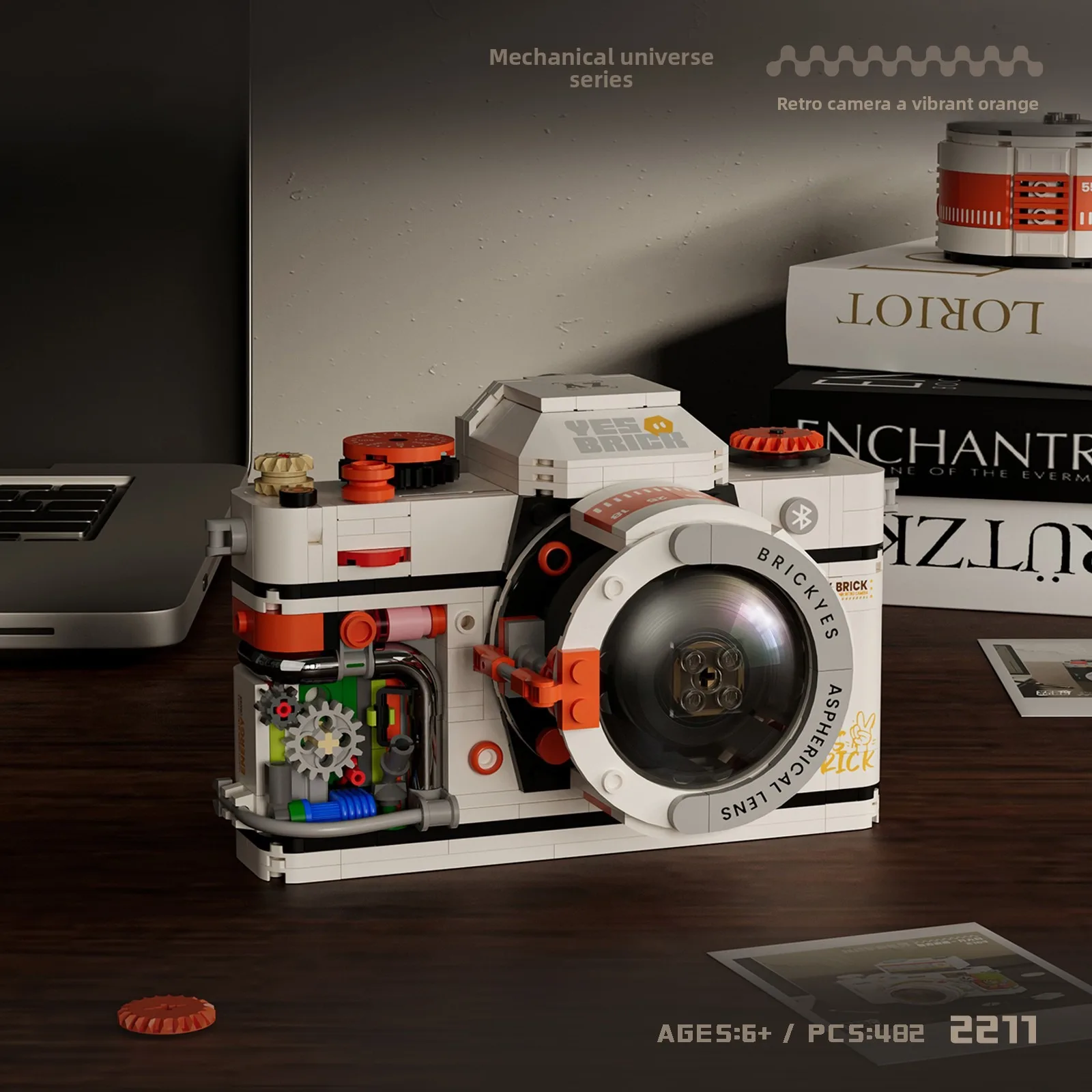 سلسلة كاميرا ريترو جديدة ذات جزيئات صغيرة لتزيين سطح المكتب للأطفال، مجموعة ألغاز، صندوق هدايا مكعبات البناء