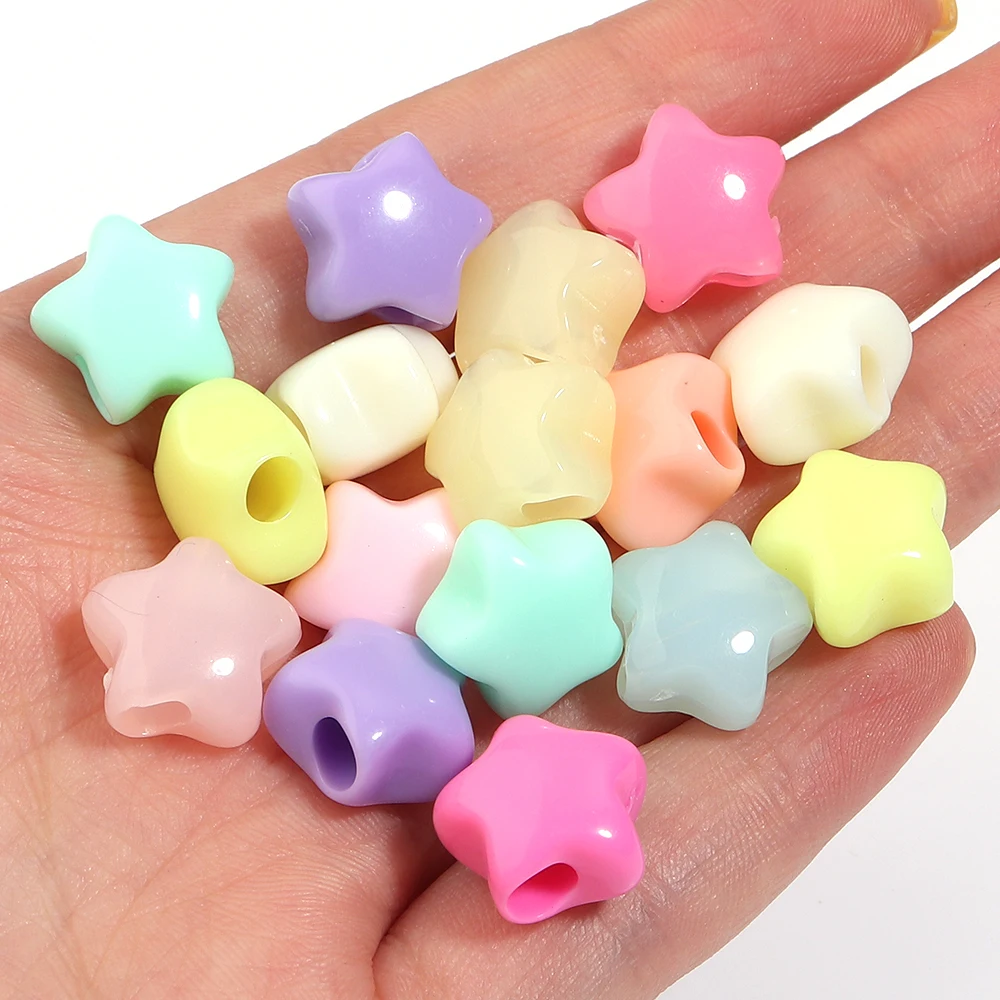 10/50pcs Candy Color Star Acrylic Beads Large Hole Loose Spacer Beads for Jewelry Making DIY Bracelet Necklace Accessories view 5