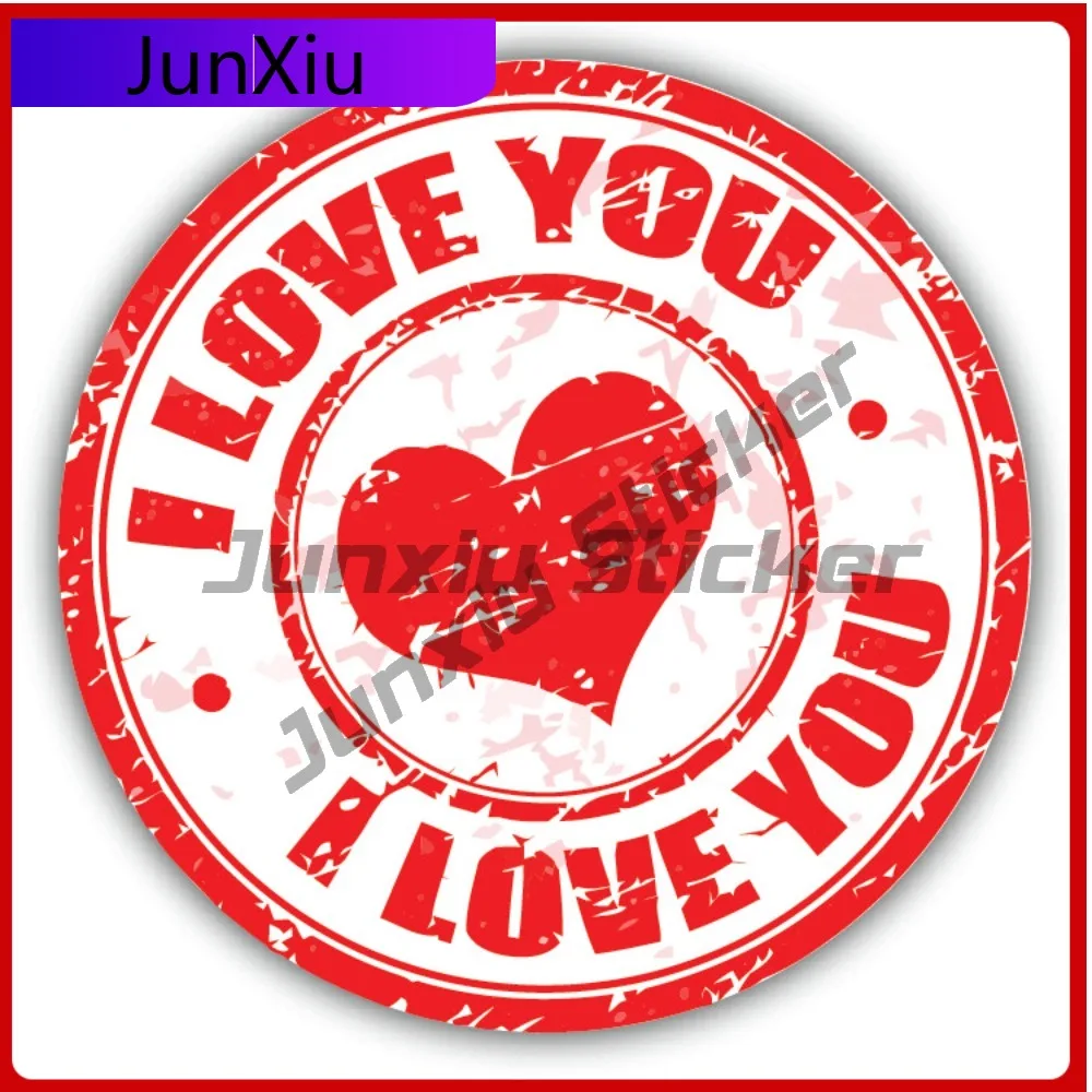 

Grunge Rubber Valentine'S Day Stamp I Love You Car Decal Bumper Stickers Cute Style Motorcycle Use For Car Accessories UV Res