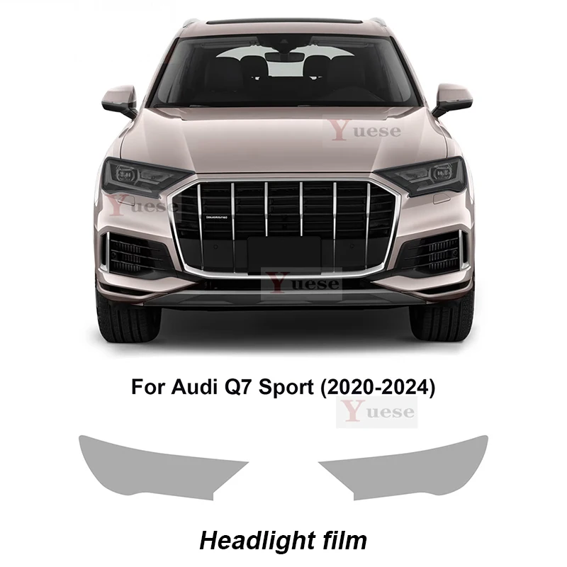 

For Audi Q7 Sport 2020-2024 Car Protection Film Headlight Mirror Film TPU Clear Anti Scratch Sticker