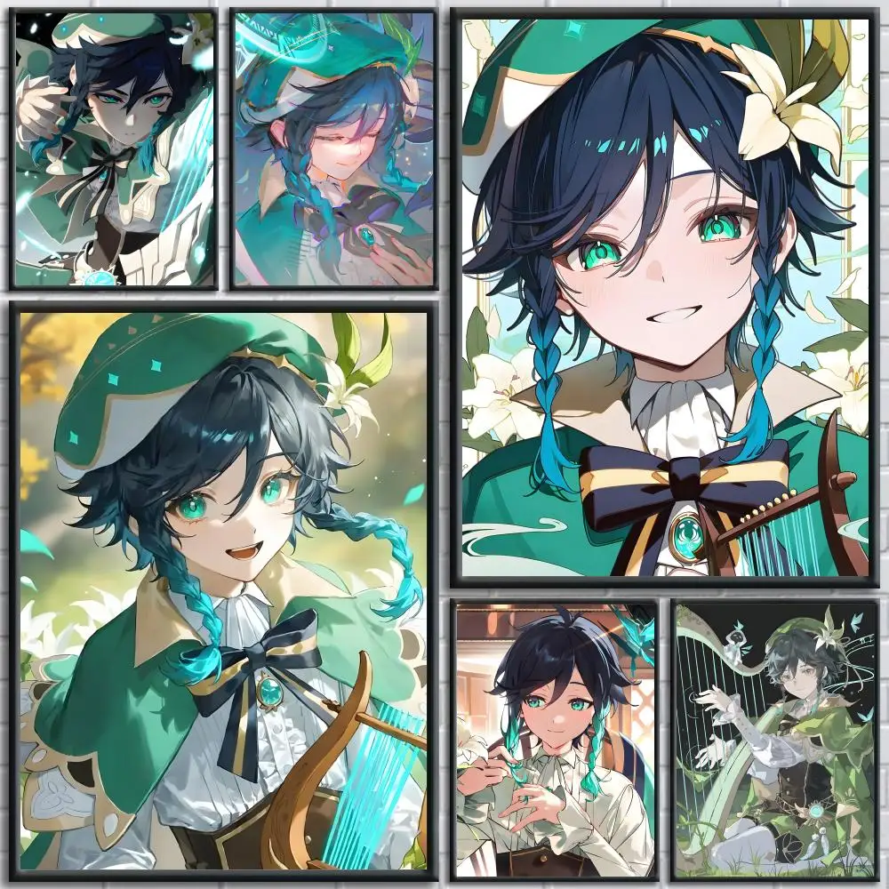 

Venti G-Genshin Impact Poster Trendy And Easy-to-Apply Wall Art Stickers For Home Decor And Dorm Room Walls