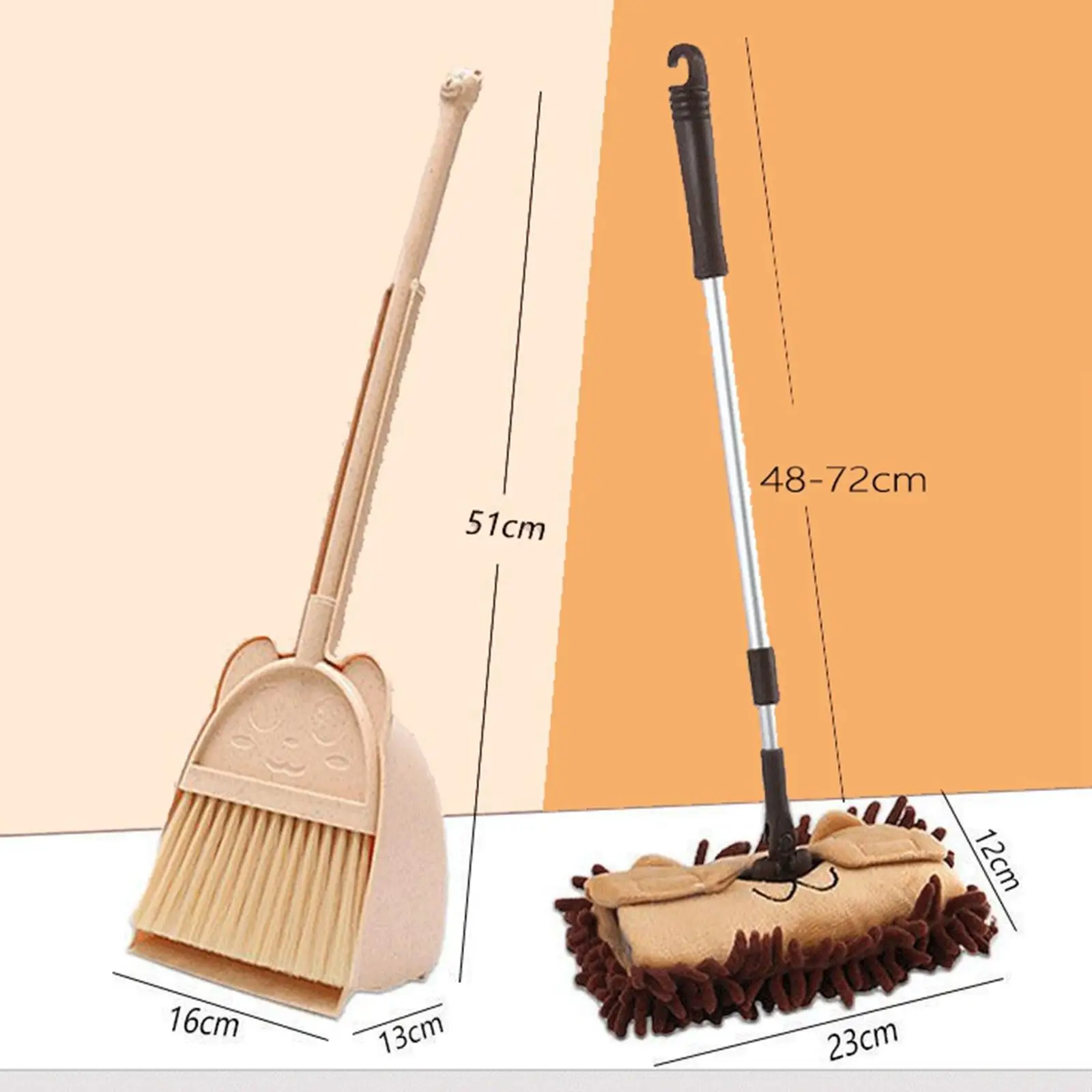 소형 빗자루와 쓰레받기 세트 유아 청소 장난감 세트 미니 쓰레받기와