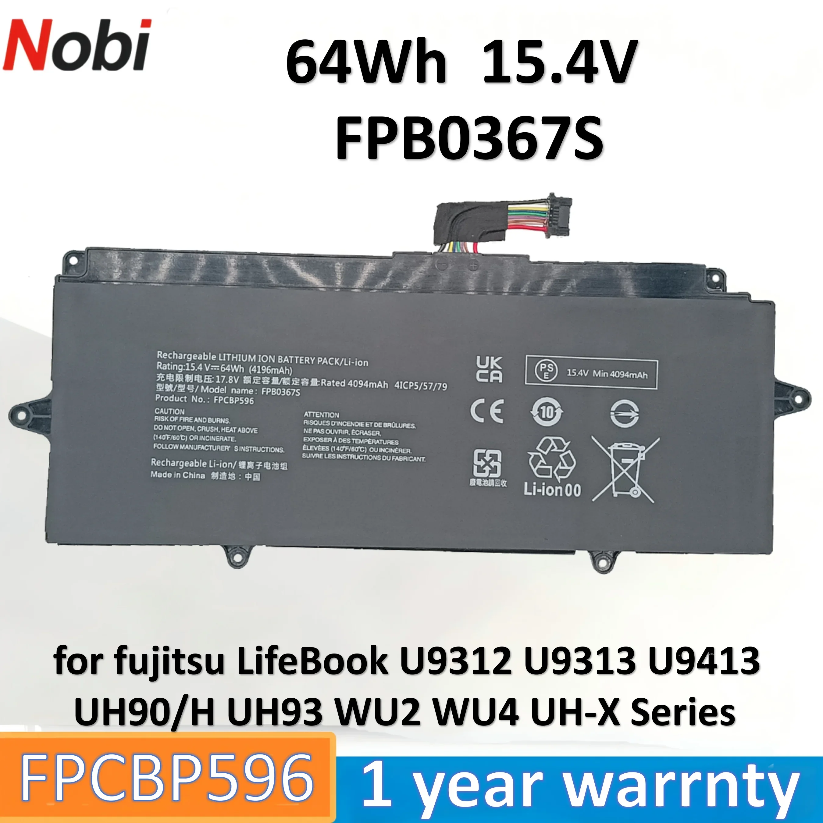 

Аккумулятор Nobi FPCBP596 FPB0367S FPCBP600 FMVUH01007 FMVUH01008 CP816349-01 CP826970 CP842140-01 для Fujitsu LifeBook U9312 U9313