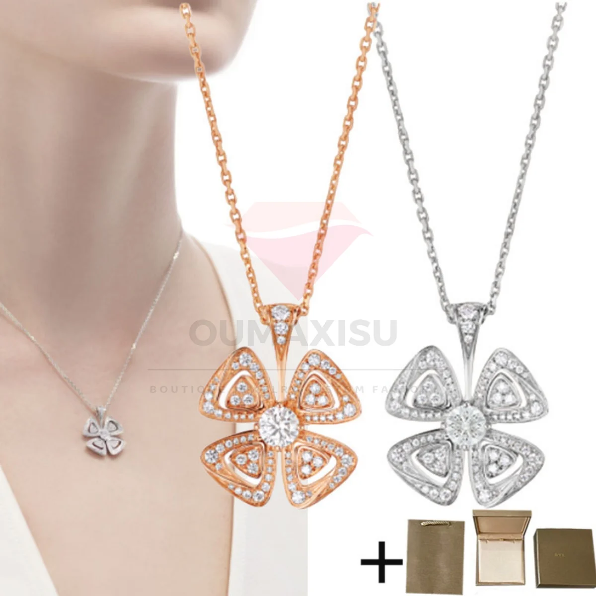 

Fashionable and Gorgeous S925 Small Wind Car Zircon Necklace Pendant Party Versatile Jewelry Gift Box Set - Birthday Gift