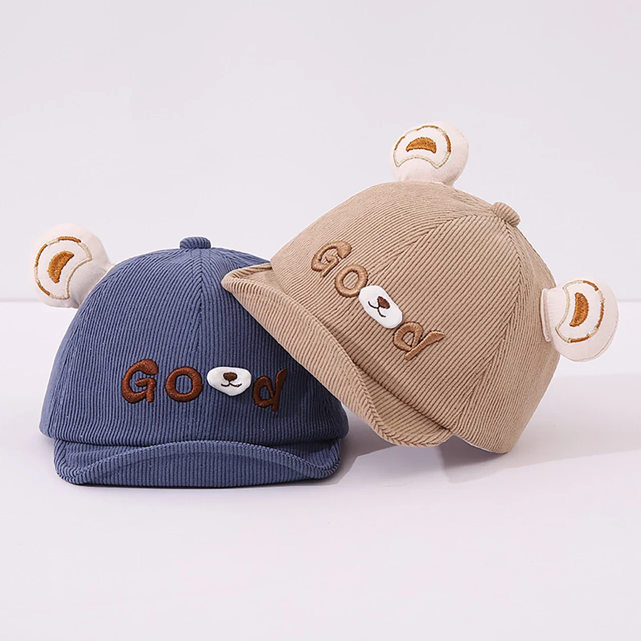 

Autumn Baby Baseball Cap Cute Cartoon Bear Toddler Duck Tongue Hat Korean Soft Brim Kids Sun Hats
