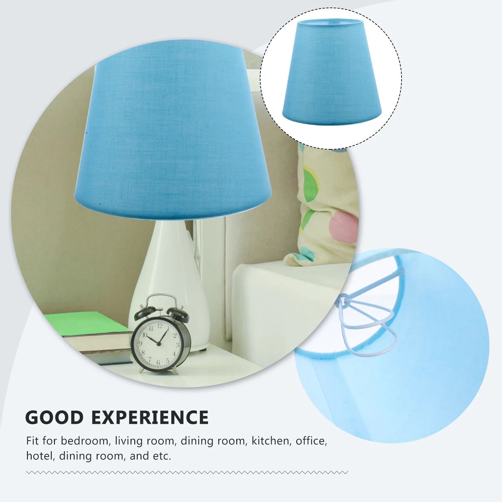 

Light Blue Lampshade Replacement Fabric Bedside Floor Lamp Cover Small Simple Style Indoor Lighting Fixture Household Chandelier
