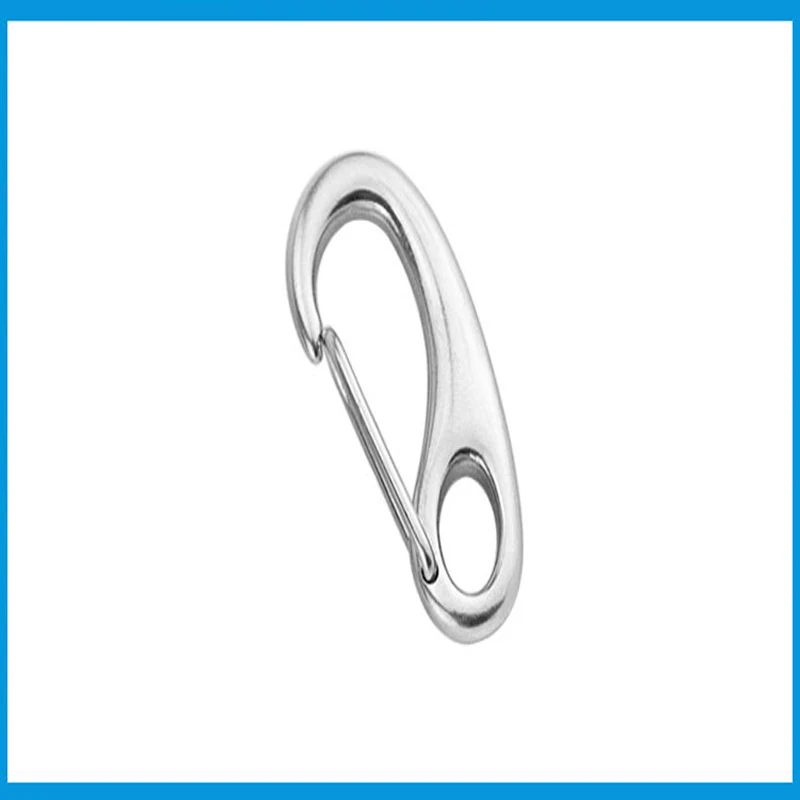 Boat Marine Stainless Steel Egg Shape Spring Snap Hook clips Quick Link Carabiner     Buckle eye shackle Lobster Claw outdoor