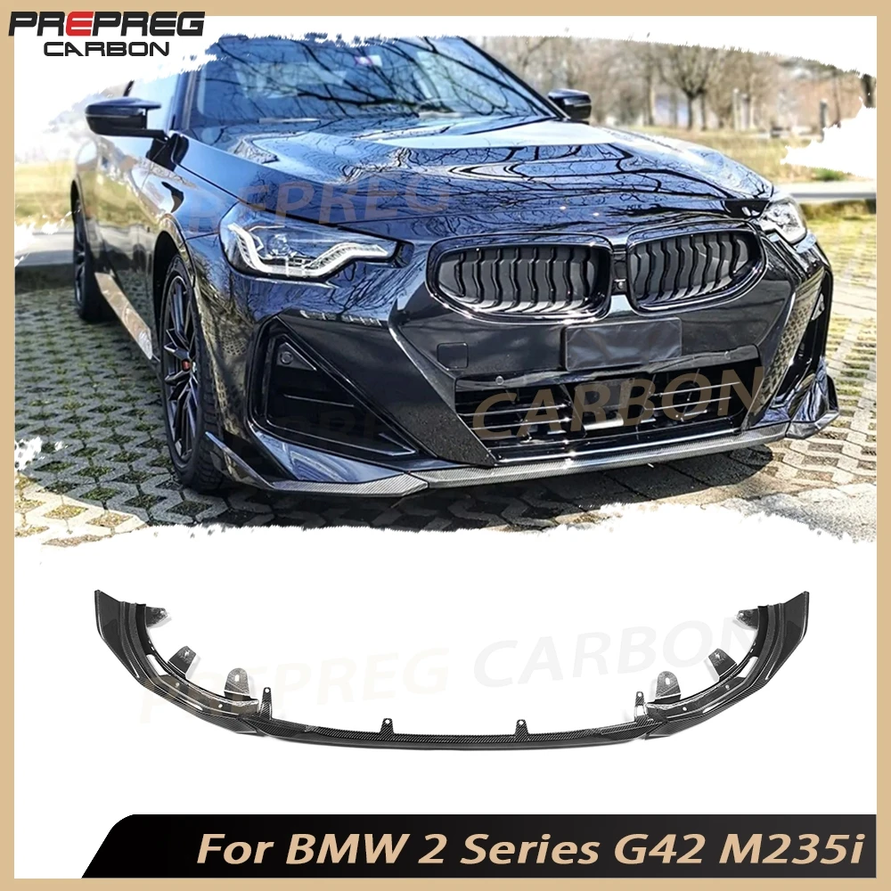 

Спойлер переднего бампера из сухого углеродного волокна для BMW 2 серии G42 M235i M240i Coupe 2022+ Передний бампер, спойлер на подбородок, FRP
