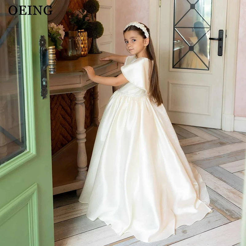 

BOEING, простые платья трапециевидной формы с цветочным узором для девочек, бежевое платье макси принцессы для свадебной вечеринки с накидкой, платье для дня рождения для девочек по индивидуальному заказу