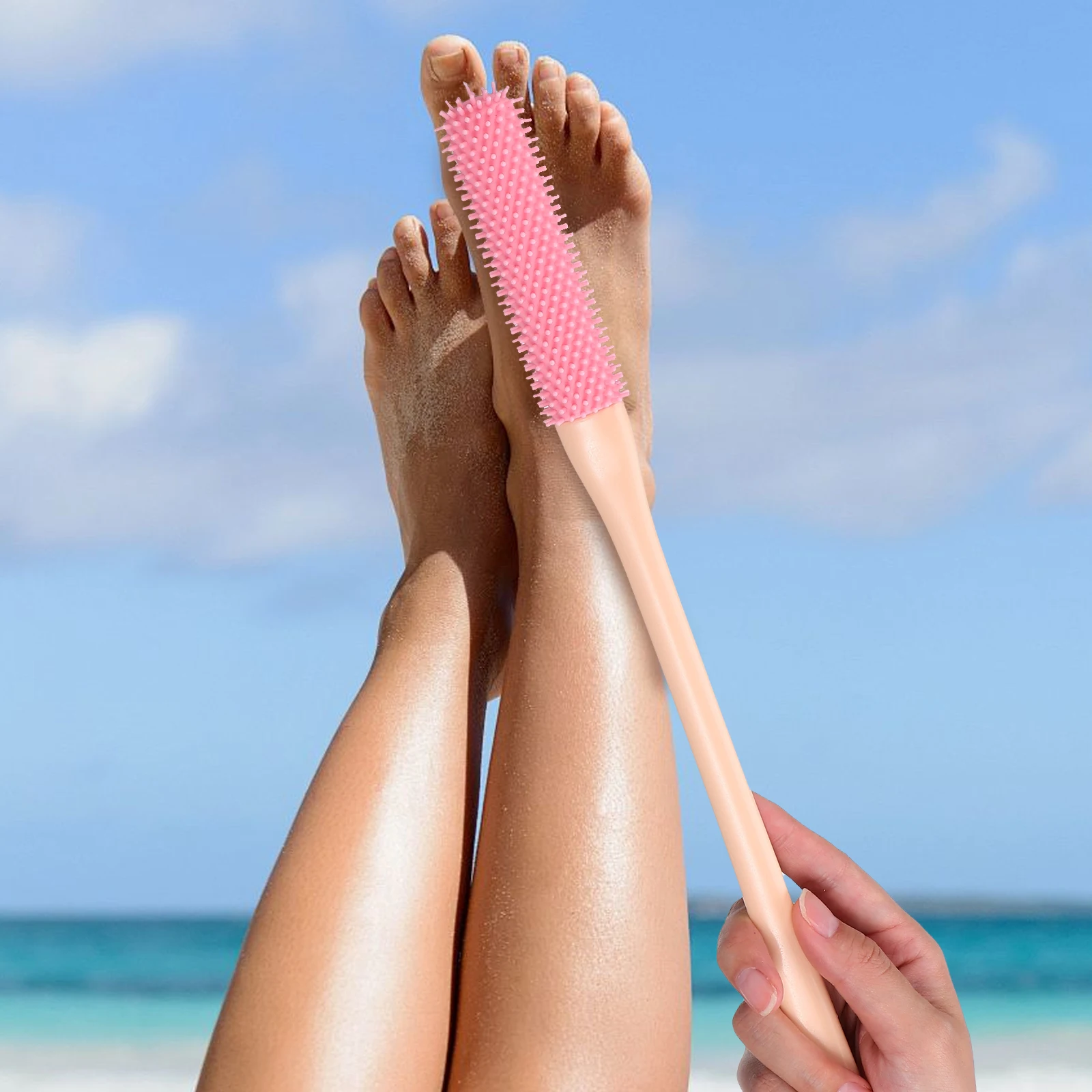 

2Pcs Silicone Toe Brush Scrubber Long Handle Shower Foot Cleaner for Comfortable and Easy Use Shower Toe Brush