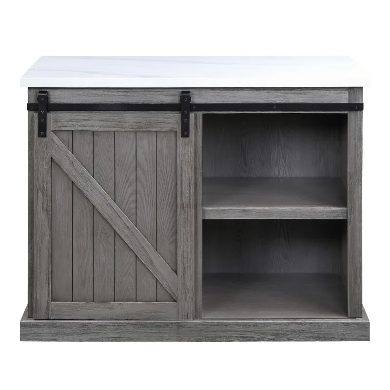 

Marble Top Kitchen Island Storage Cabinet Wooden Utility Kitchen Island Organizer Modern Furniture Kitchen Cabinet Island