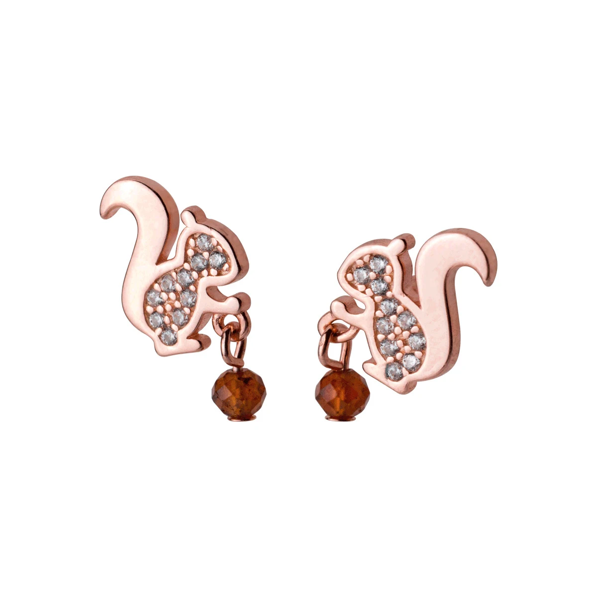 Modian 100% 925 srebro oryginalny Design różowe złoto kolor śliczne wiewiórka stadniny kolczyki dla kobiet moda Bijoux Brincos — zdjęcie 6
