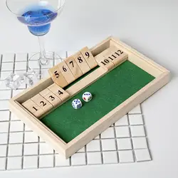 Shut The Box Game Wooden Dice Game 2 Player, Travel Educational Toys for Family Parent-Child for The Party Family or Bar