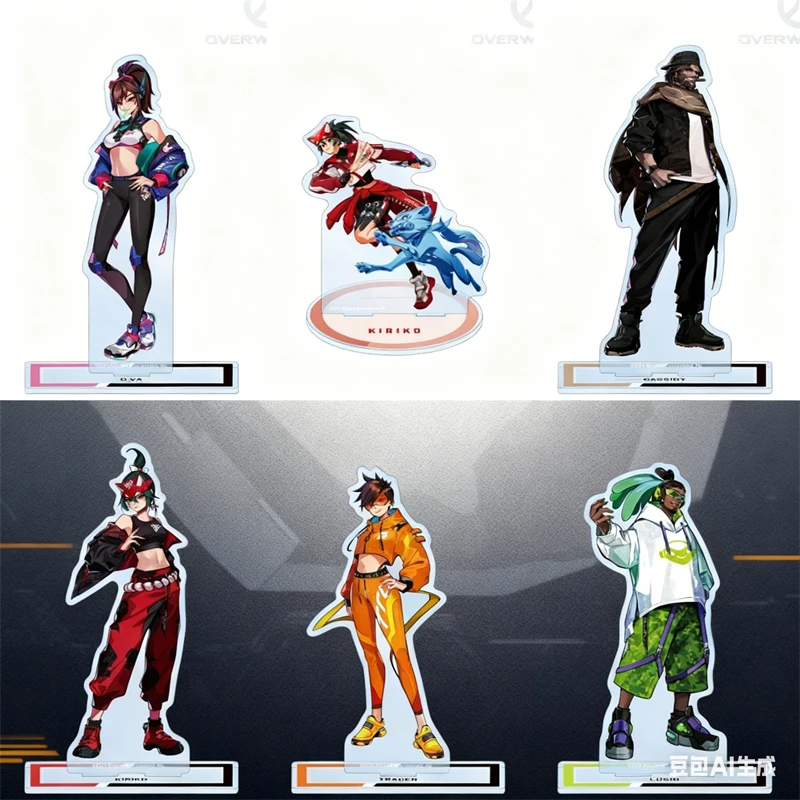 Ashe/Baptiste/Cassidy Acrylic Figure Stand Desktop Decoration Standing Model Collection Game Overwatch 2 Peripheral Gifts 15cm