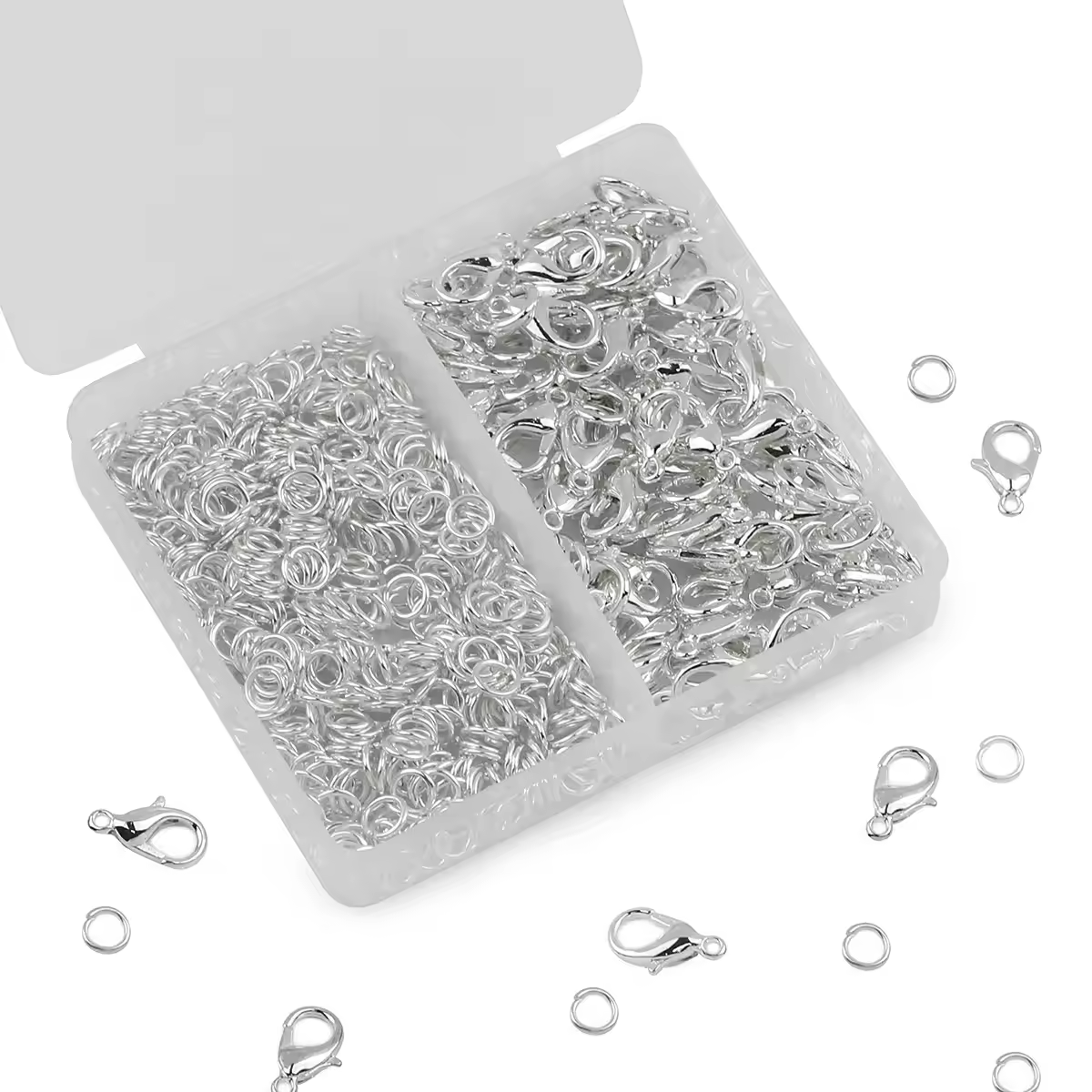 150pcs/box Silver Color Lobster Clasps And Open Rings Bracelets Necklaces Connector DIY Jewelry Making Accessories Supplies Kit