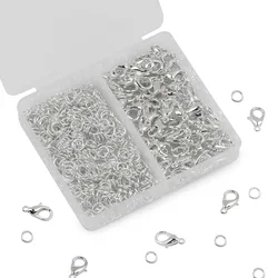150pcs/box Silver Color Lobster Clasps And Open Rings Bracelets Necklaces Connector DIY Jewelry Making Accessories Supplies Kit