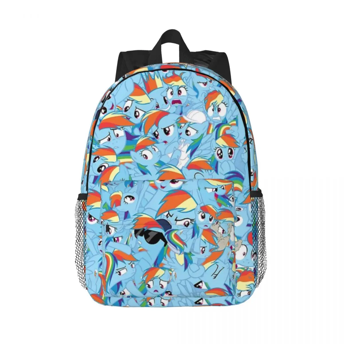 Rainbow Dash bagunça mochila, saco de escola leve impressão, novo padrão elegante, 15"