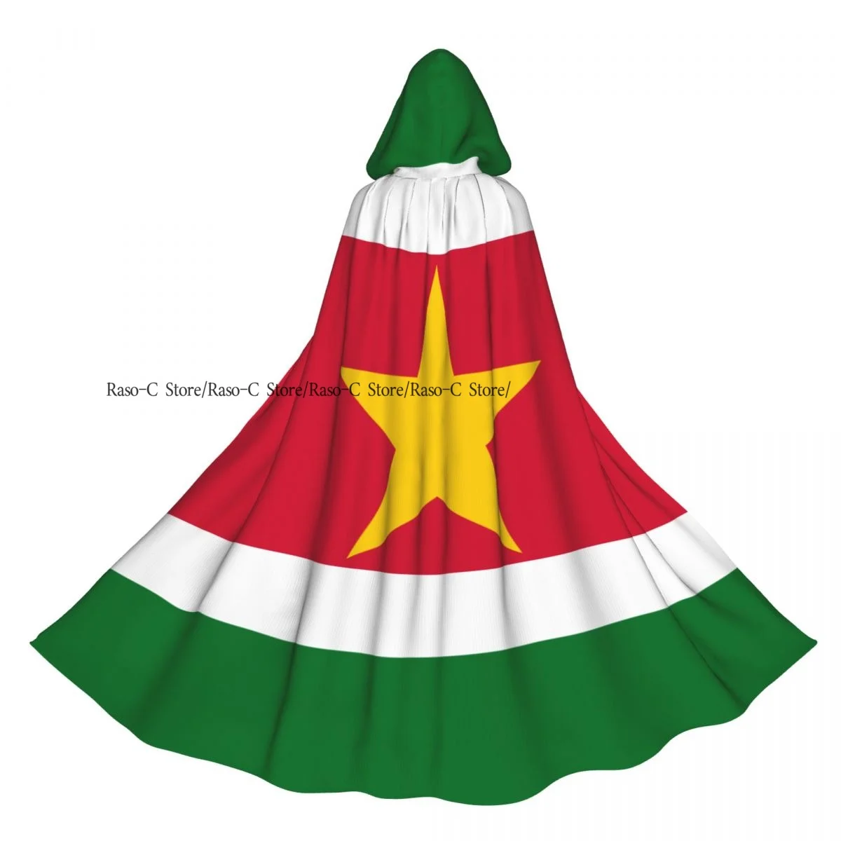 

Adult Cloak Cape Hooded Flag Of Suriname Medieval Costume Witch Wicca Vampire Elf Purim Carnival Party