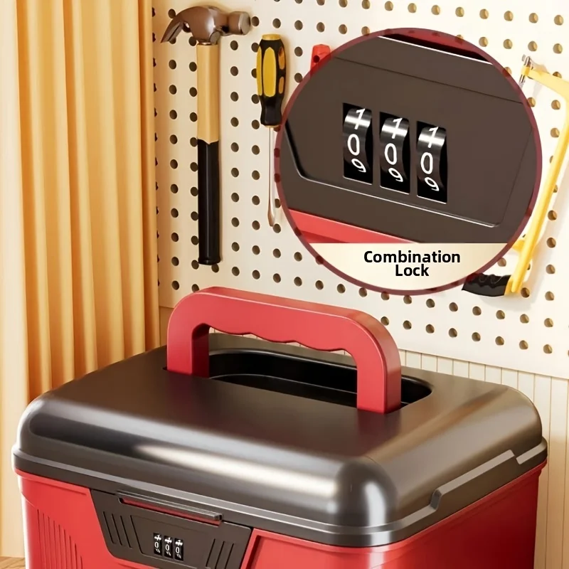 1pc portable tool storage box, large capacity multi-layer grid password storage box
