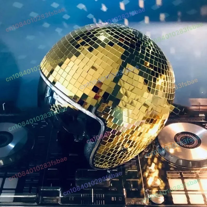 

Ball With Retractable Mirror Bar Festive Disco Helmet Decoration