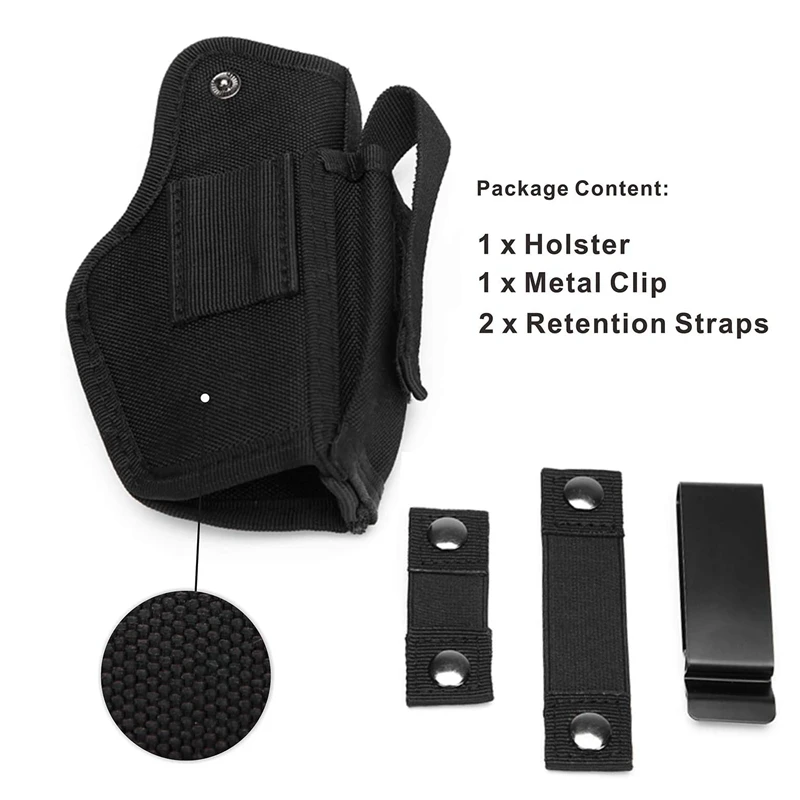 Tactical Gun Holster Concealed Pistol Holster Left Right Hand Universal Belt Holster with Mag Holder for Glock 17 19 Beretta M9