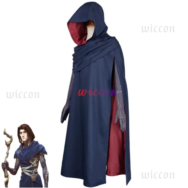 Game LOL Arcane Season 2 Viktor Machine Herald Cosplay Costume Hooded Cloak Robe Glove Wig Adult Man Halloween Christmas Suit