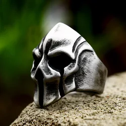 Beier New Store Updated Design 316L Stainless Steel The Spartan Warrior Skull Punk Ring Fashion Jewelry LLBR8-414R