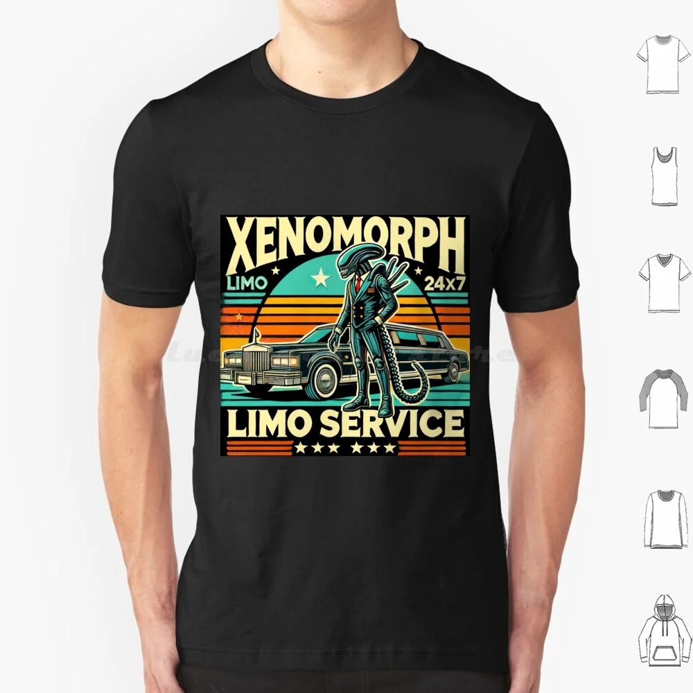 

Футболка с ксеноморфом и лимузином, большой размер, 100% хлопок, ксеноморф, монстр, научная фантастика, юмор, забавный лимузин, Silt Terror