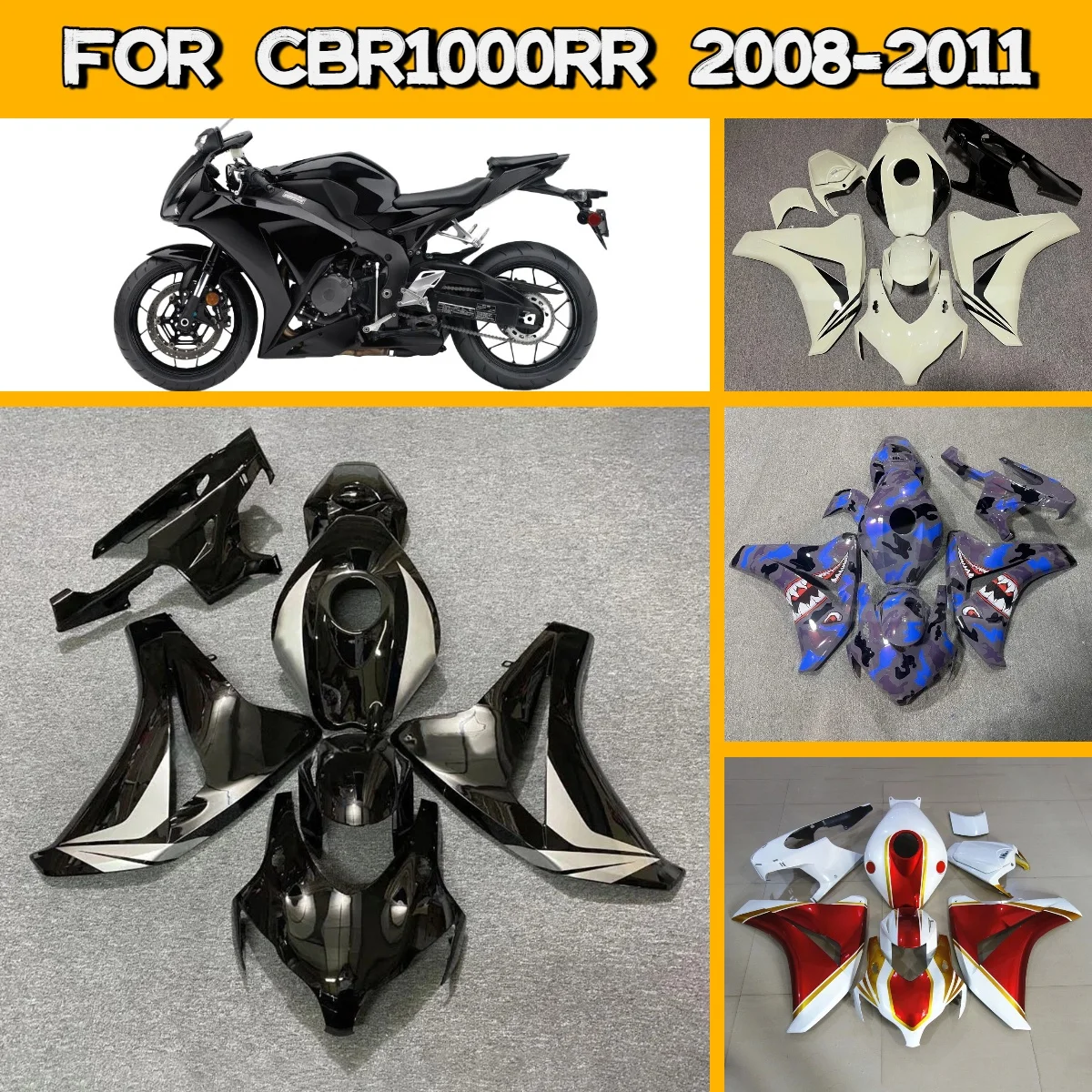 2008-2011 CBR 1000RR Aftermarket Body Work Injection Fairings Perfect Fit for 08-11 Honda CBR1000RR Fairing Kit