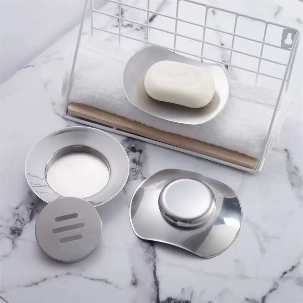 

Простая мыльница из нержавеющей стали 304, двухуровневая подставка-лоток для мыла, держатель для мыла на столешницу, дренажный лоток для ванной комнаты