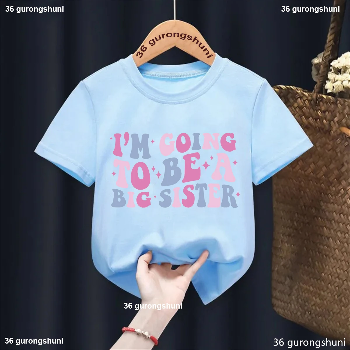 I'M Going To Be A Big Sister T-Shirt, Promoted To Big Cousin Shirt for Cute Boys/Girls Summer Harajuku Casual O-Neck T-Shirt Top