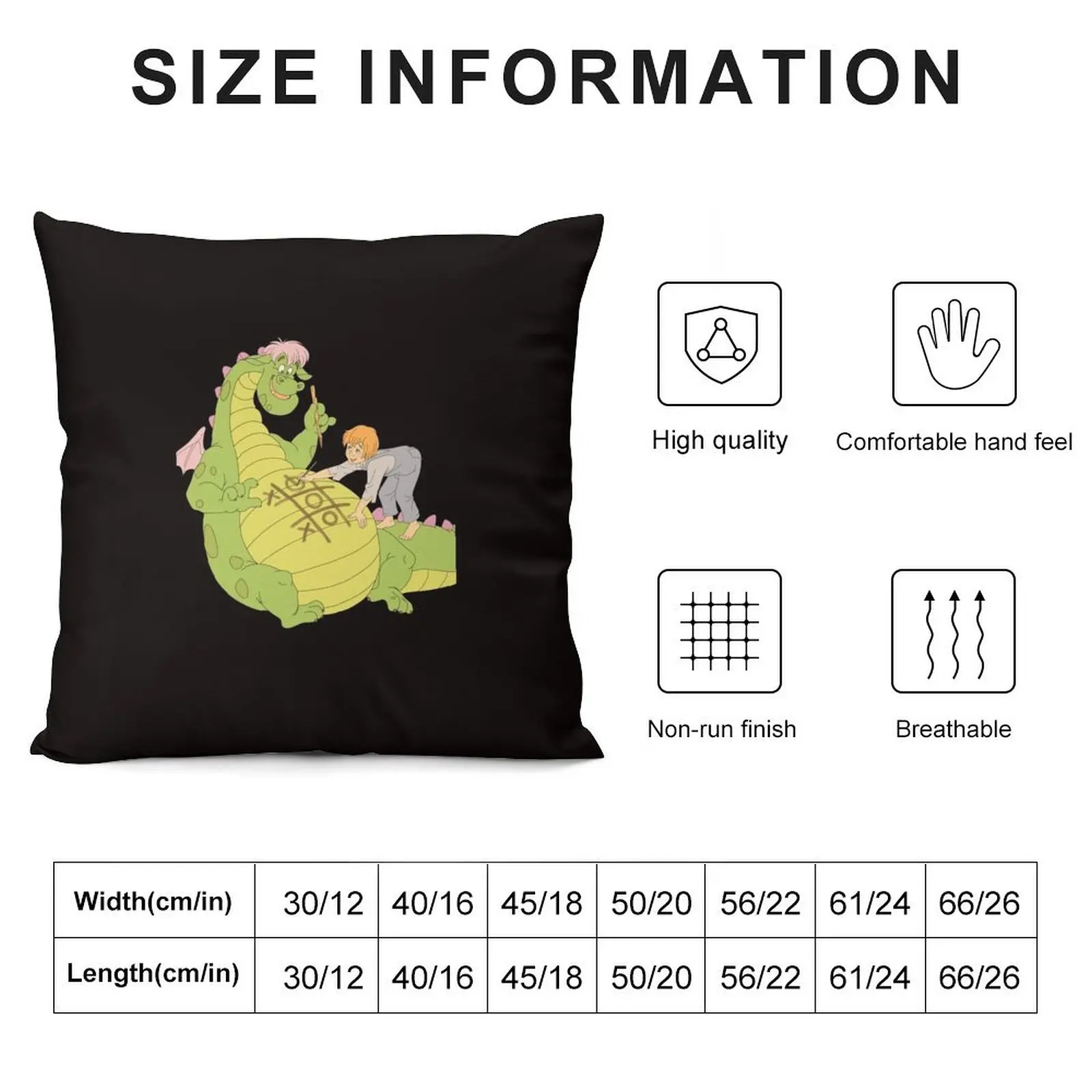 Pete's Dragon Pete and Elliott Play Tic-tac-toe Vintage Fan Art Throw Pillow Pillowcases For Pillows Pillow Cases pillow