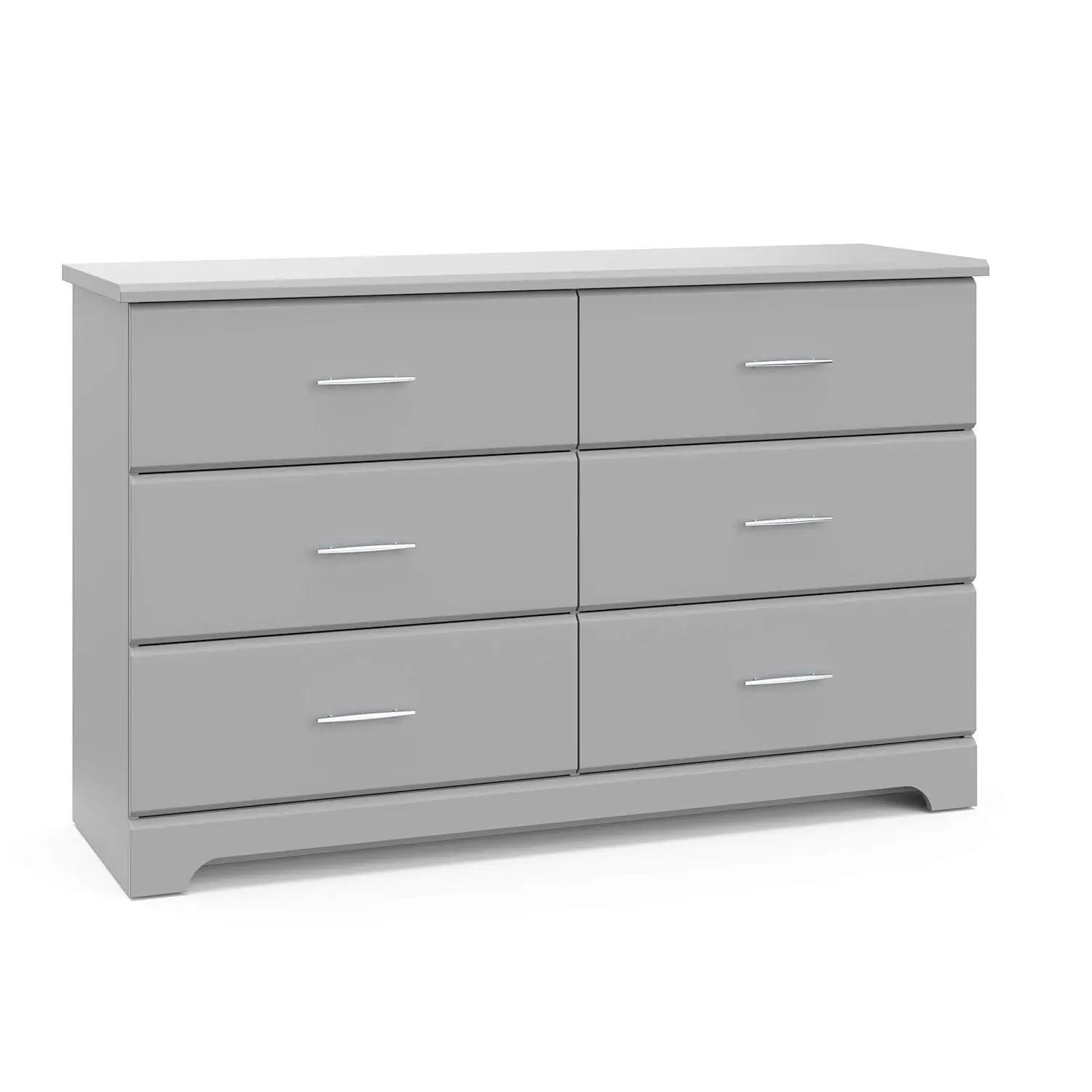 Brookside 6 Drawer Double Dresser (Pebble Gray) – GREENGUARD Gold Certified, Easy-to-Match Double Dresser for Nursery