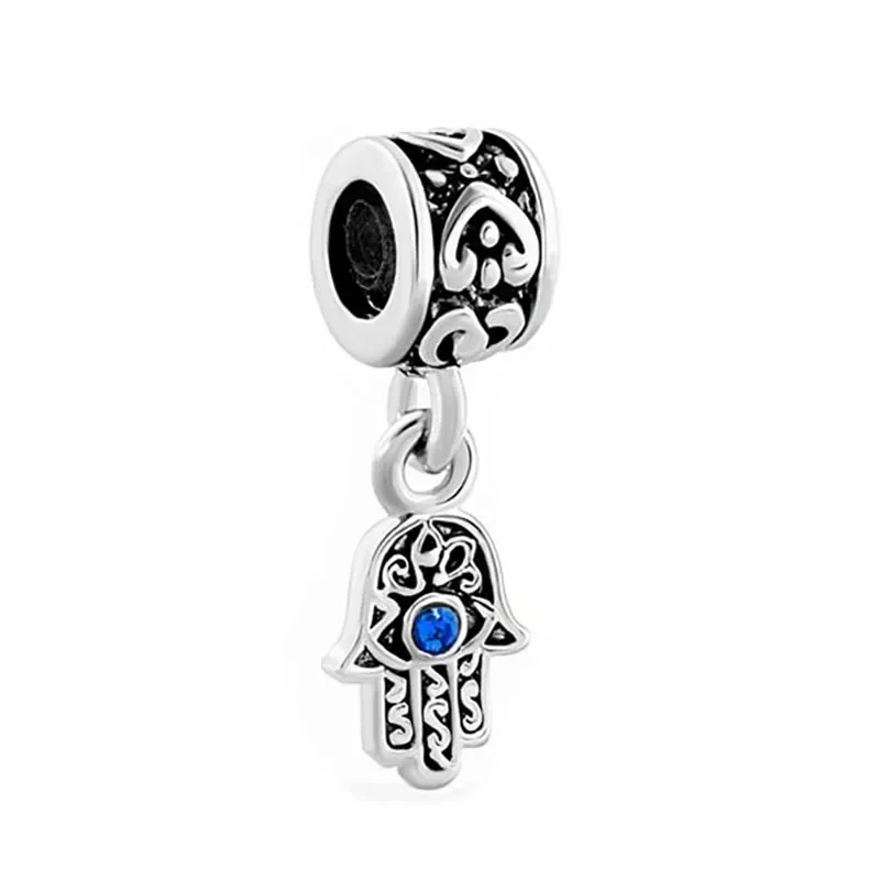 Slver Color Evil Eye Rabbit Shell Country Flag Apple Crown Hand Diy Bead Fit Pandora Charms Bracelet