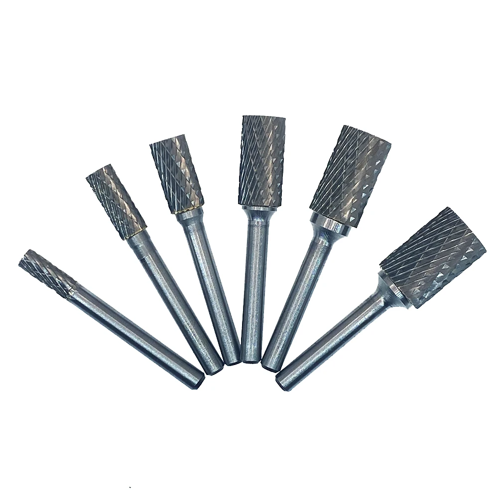 6mm AX Type Head Tungsten Carbide Alloy Rotary File Drill Milling Carving Bit Point Burr Die Grinder Abrasive Tools for Metal