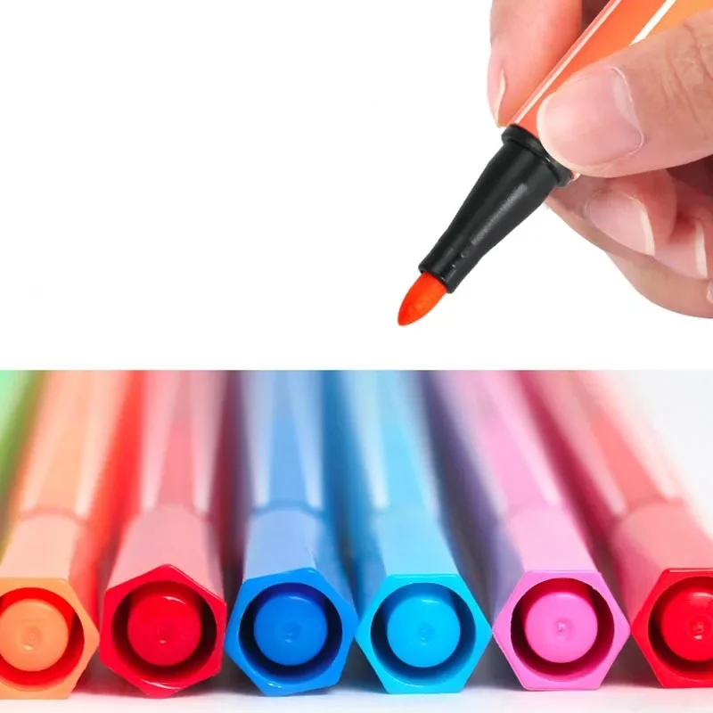 Kinder Malerei 6/12 ungiftig Wasser Farbstift Waschbar Aquarell Stift Mark Malerei für Kinder Zeichnung Kunstbedarf – Detail 3