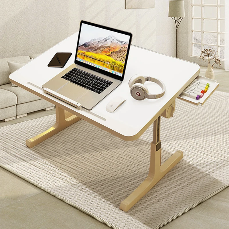 Computer Desk For Bed Folding Laptop Desk with Drawer Adjustable Height Home Office Furniture 60x40cm Bearing 40kg