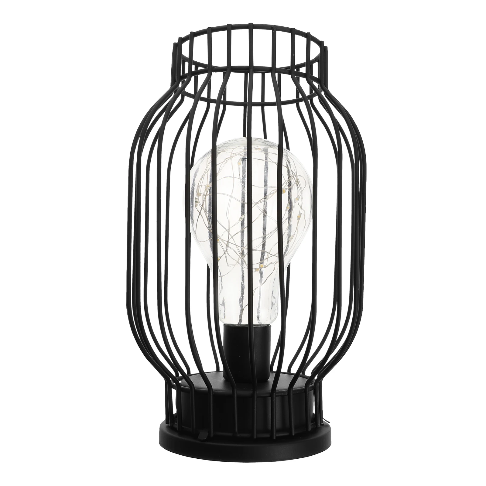 

Iron Table Lamp Desk Cage Light USB Birdcage Glass Safe Design Durable Materials Fashionable Small Night Light