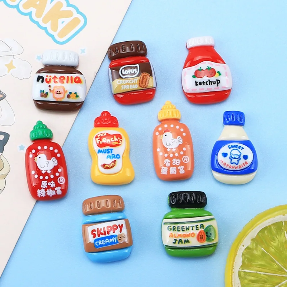 5Pcs/set Cute Mini Sauce Bottle Cabochon Phone Case DIY Jewellery Hairpin Accessories Resin Hairwear Ornament Crafts