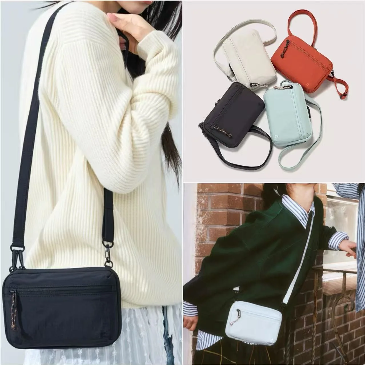 2026 New Branden Safe Casual Korean Style Unisex Small Square Bag Passport Wallet Card Holder Nylon Material Crossbody Bag