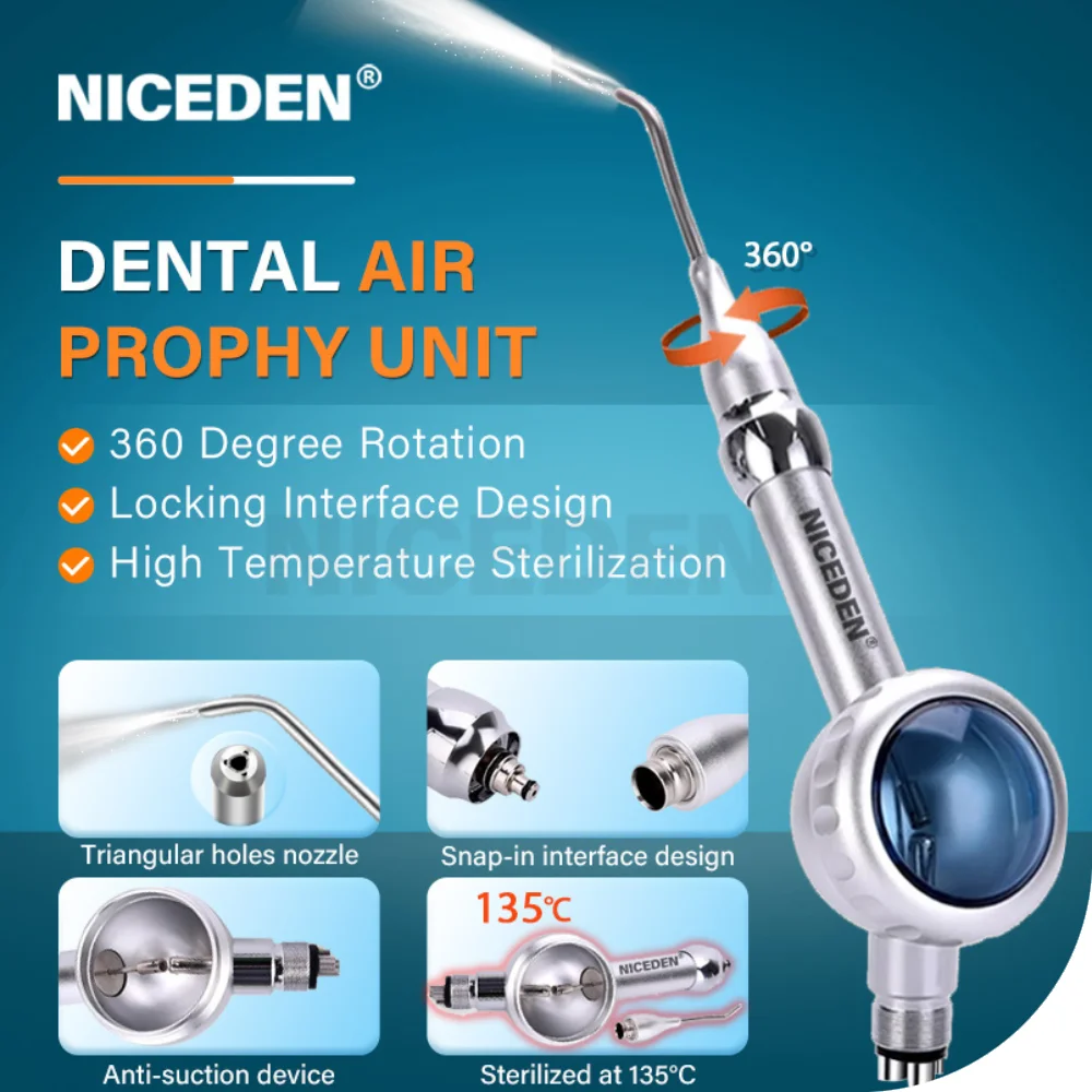 den tal Unità per profilassi ad aria Spray colorato per sbiancamento dei denti Uso Unità lucidatrice ad aria per sabbiatura 2 fori 4 fori Attrezzatura per dentisti