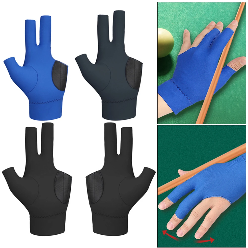

3 Fingers Pool Gloves Non-Slip Billiards Match Gloves Left/Right Hand Billiard Accessories for Women Men