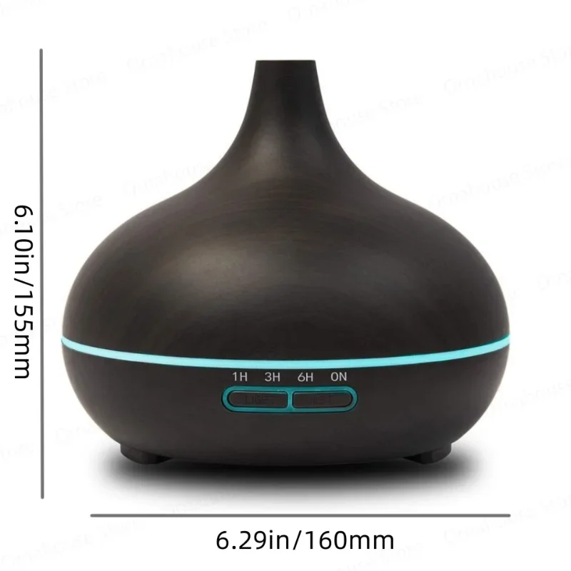 400ml Wood Grain Remote Control Fragrance Machine Ultrasonic Humidifier Household Spray Colorful Fragrance Lamp Perfume