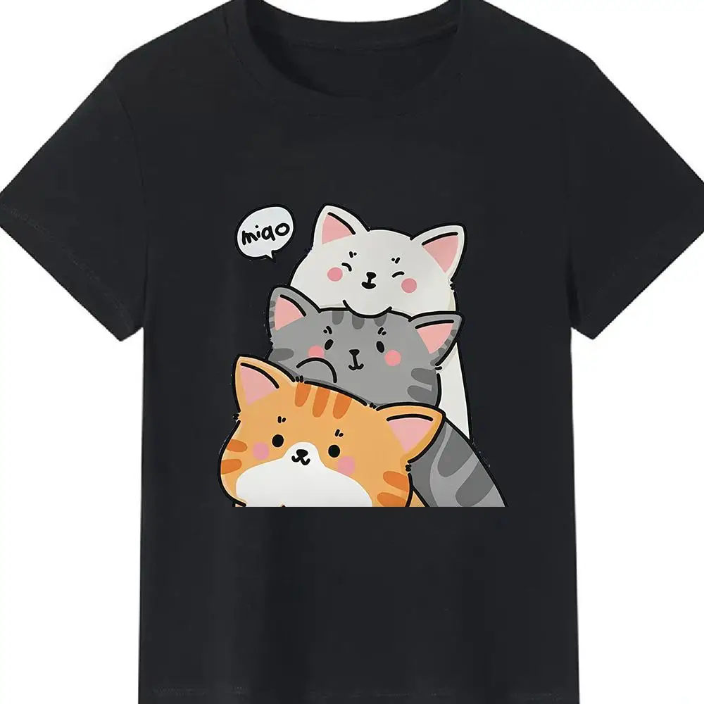 y2k top Women Tshirt Sleeping Cat Graphic Print Loose Tees Shirt Short Sleeve Woman T-shirt Summer Female Tops goth tshirt